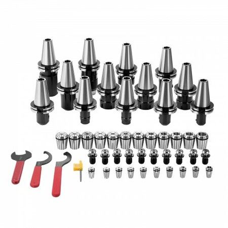 CAT40 Collet Holder ER 16/32 Collet Set 35 PCs SLN FMB ER16/32 APU Tool Holders Spring Steel Collet Chucks with 10 Pull Studs and 3 Wrenches for Milling Machine Drill Presses Boring Machine