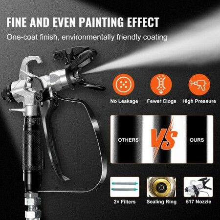 Stand Airless Paint Sprayer 950W 3000PSI High Efficiency Electric Airless Sprayer With Cart Fine And Even Painting Effect Paint Sprayers for Home Interior and Exterior Furniture and Fences