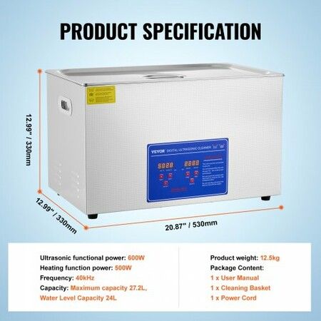 30L Digital Ultrasonic Cleaners Cleaning Equipment Bath Tank w/Timer Heated