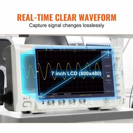 Digital Oscilloscope 1GS/S Sampling Rate 100MHZ Bandwidth Portable Oscilloscope with 4 Channels Color Screen 30 Automatic Measurement Functions for Electronic Circuit Testing DIY