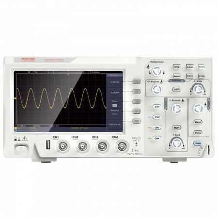 Digital Oscilloscope 1GS/S Sampling Rate 100MHZ Bandwidth Portable Oscilloscope with 4 Channels Color Screen 30 Automatic Measurement Functions for Electronic Circuit Testing DIY