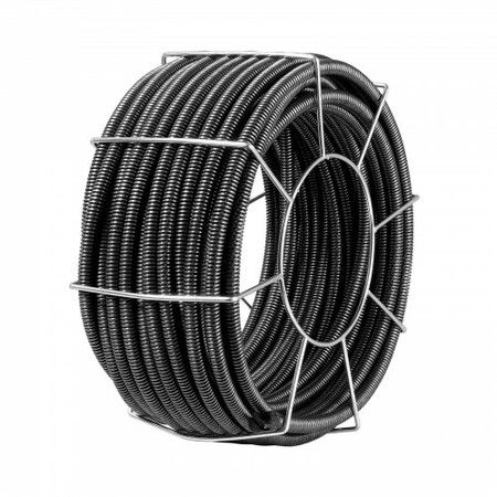 Drain Cleaning Cable 100 FT x 3/4 Inch Solid Core Steel Drain Cleaner Cable with 4 Cutters for 3.9" to 7.9" Pipes Professional Inner Core Sewer Drain Auger Cable for Sink Floor Drain Toilet