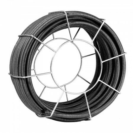 Drain Cleaning Cable 100 FT x 3/4 Inch Solid Core Steel Drain Cleaner Cable with 4 Cutters for 3.9" to 7.9" Pipes Professional Inner Core Sewer Drain Auger Cable for Sink Floor Drain Toilet