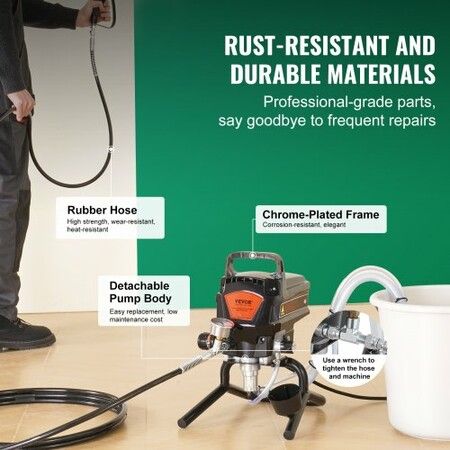 Stand Airless Paint Sprayer 950W 3000PSI High Efficiency Electric Airless Sprayer Fine And Even Painting Effect Handheld Paint Sprayers for Home Interior and Exterior Furniture and Fences