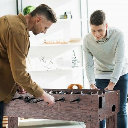 Foosball Table 48 inch Standard Size Foosball Table Indoor Full Size Foosball Table for Home Family and Game Room Soccer with Foosball Table Set Includes 2 Balls and 2 Cup Holders