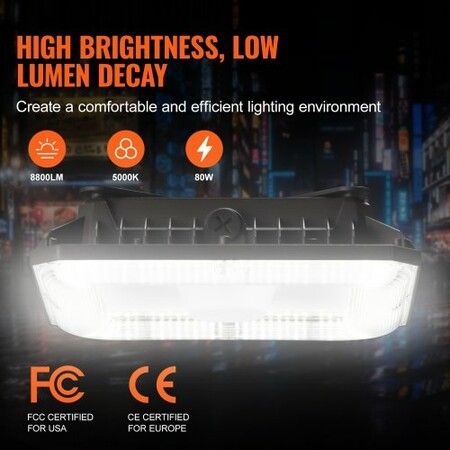 4 Pack LED Canopy Lights 80W 8800LM 5000K Daylight Outdoor Canopy Lighting