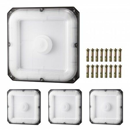 4 Pack LED Canopy Lights 80W 8800LM 5000K Daylight Outdoor Canopy Lighting