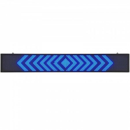 Programmable LED Sign P10 Full Color LED Scrolling Panel DIY Custom Text Animation Pattern Display Board WIFI USB Control Message Shop Sign for Store Business Party Bar Advertising 131x19cm