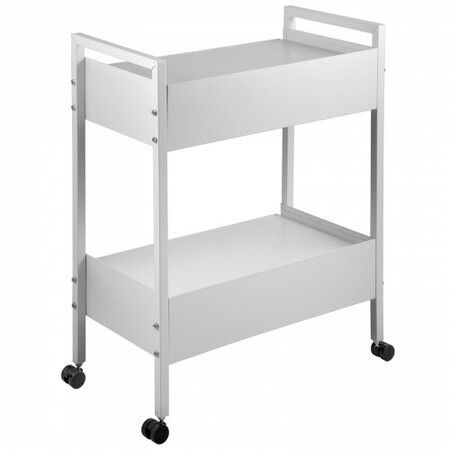 Trolley Cart Dental Lab Trolley Steel Mobile Rolling Serving Cart 2 Tiers