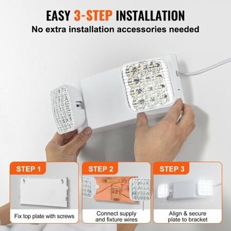 12 PCs Commercial Emergency Light LED Exit Lighting Fixture Backup Battery