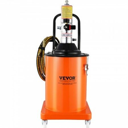 Grease Pump 20L 5 Gallon Capacity Air Operated Grease Pump with 3.88 m High Pressure Hose and Grease Gun Pneumatic Grease Bucket Pump with Wheels Portable Lubrication Grease Pump 50:1 Pressure Ratio