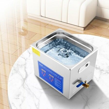 Ultrasonic Cleaner 10L Jewelry Cleaning w/ Digital Timer Ultrasonic Cleaning Machine for Jewellery Rings Watches Eyeglasses Dentures Coins Metal Parts