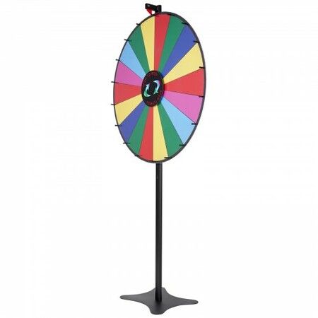 36 inch Spinning Prize Wheel 18 Slots Spinning Wheel Roulette Wheel with a Dry Erase and 2 Markers Tabletop or Floor Standing Win Fortune Spin Games