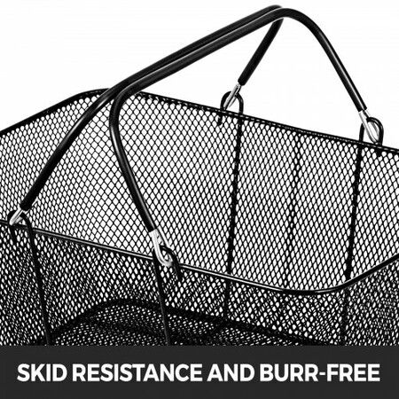 12PCS Shopping Baskets with Handles Black Metal Shopping Basket Portable Wire Shopping Basket Black Wire Mesh shopping Basket Set for Stores Shopping