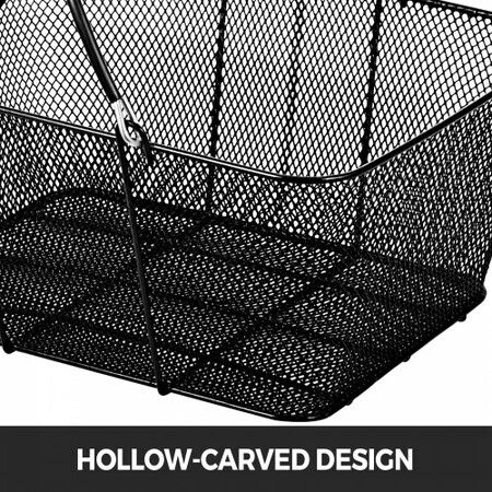 12PCS Shopping Baskets with Handles Black Metal Shopping Basket Portable Wire Shopping Basket Black Wire Mesh shopping Basket Set for Stores Shopping