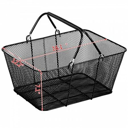 12PCS Shopping Baskets with Handles Black Metal Shopping Basket Portable Wire Shopping Basket Black Wire Mesh shopping Basket Set for Stores Shopping