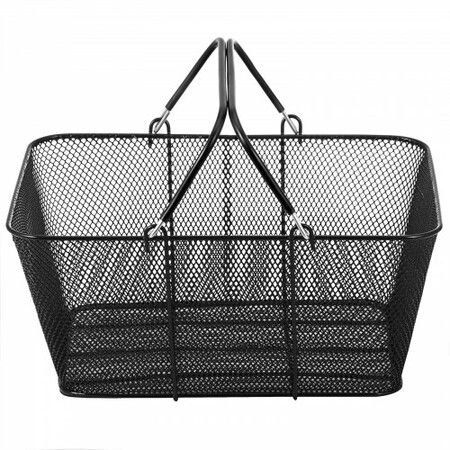 12PCS Shopping Baskets with Handles Black Metal Shopping Basket Portable Wire Shopping Basket Black Wire Mesh shopping Basket Set for Stores Shopping