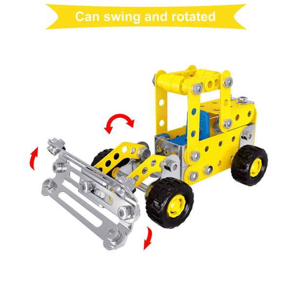 7 in 1 STEM Toy Set for Boys Learning Engineering  Metal Construction Toys  Assembly  Vehicle Model Boys Chirstmas birthday Gifts