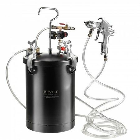 Spray Paint Pressure Pot Tank 15L/3.75gal Spray Gun Hoses Pressure Gauge