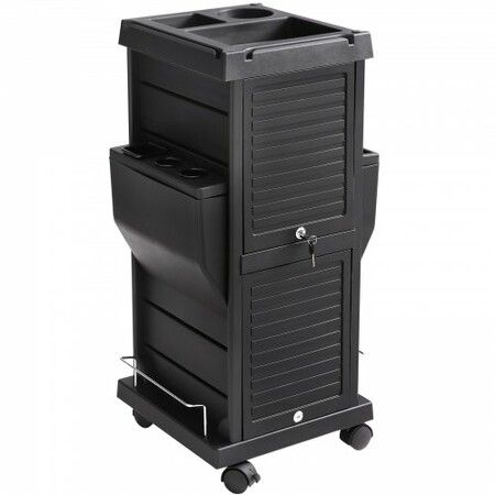 Ultimate Salon Trolley Cart Lockable Beauty Salon Cart for Stylist w/ 6 Removable Drawers & Tool Holder Plastic Hairdressing Rolling Cart w/ Lockable Wheel