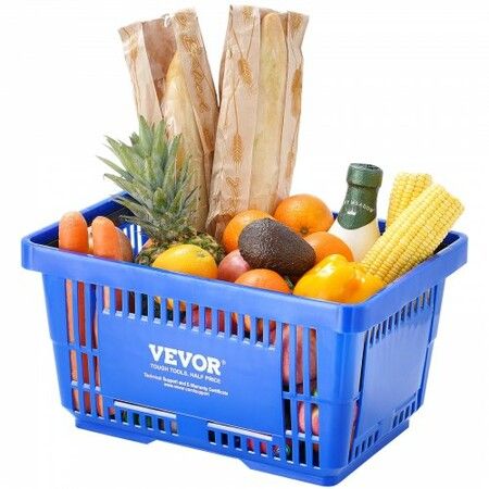 Shopping Basket Set of 12 24L Durable Plastic Grocery Basket with Handle and Stand 425 x 295 x 225 mm Portable Shop Basket Bulk Used