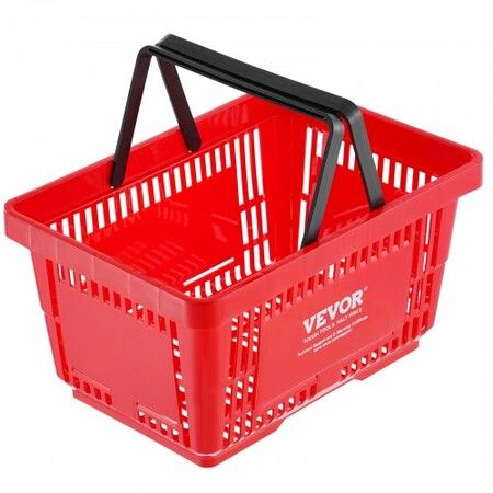 Shopping Basket Set of 12 24L Durable Plastic Grocery Basket with Handle and Stand 425 x 295 x 225 mm Portable Shop Basket Bulk Used