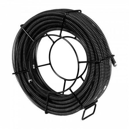 Drain Cleaning Cable 100 FT x 5/8 Inch Professional Sectional Drain Cleaner Cable with 7 Cutters for 0.8" to 3.9" Pipes Hollow Core Sewer Drain Auger Cable