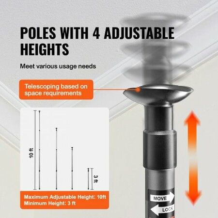 Dust Barrier Poles 10 Ft Barrier Poles Dust Barrier System with 4 Telescoping Poles Magnetic Zipper Carry Bag and 32.8x13.12 Ft Plastic Film