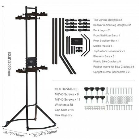 4 Bike Storage Rack Free Standing Gravity Wall Vertical Bike Rack Fully Adjustable Bike Rack Garage Sturdy Steel & Easy Assemble for Garage Living Room