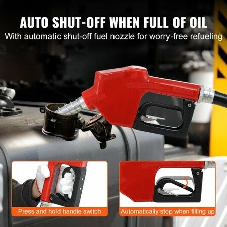 Fuel Transfer Pump 12V DC 10 GPM 8 m Lift Portable Electric Diesel Transfer Extractor Pump Kit with Automatic Shut-off Nozzle Delivery & Suction Hose