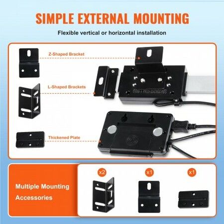 Digital Readout 152.4 mm & 304.8 mm & 609.6 mm Linear Scale 3 Axis DRO Display Kit with L-Shaped Brackets Z-Shaped Brackets Thickened Plates Screws