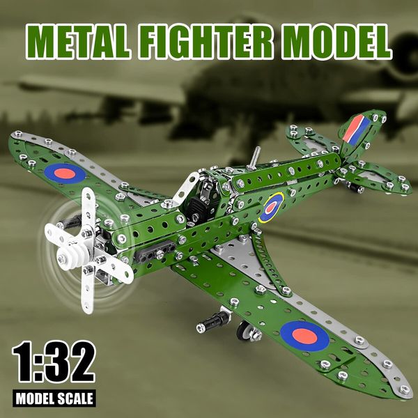 STEM Building Toys Model Airplane Model Scale Erector Set Model Planes Kids  Gifts Hurricane Fighter Fans Age 8+