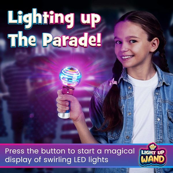 Spinning Light Up Wand for Kids Age 3 to 8, Light Up Spinner Toy, Spinning Globe Toy, Special Needs Sensory Toys for Children