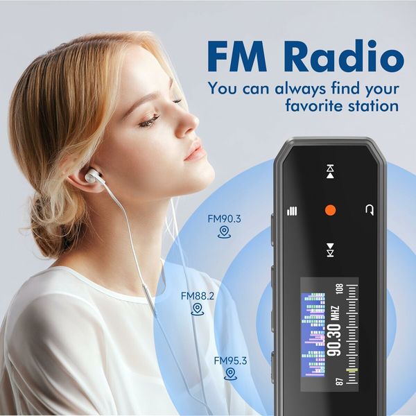 64GB Type-C USB MP3 Player with Bluetooth,Clip Portable Music Player with FM Radio,Voice Recorder,Pedometer,Digital Audio Shuffle A-B Repeat