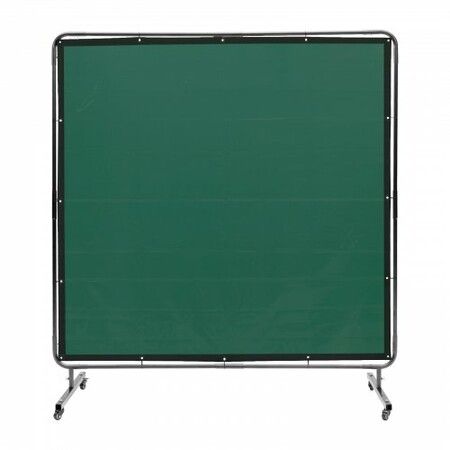 Welding Screen with Frame 6' x 6' Welding Curtain Screen on 4 Wheels Green