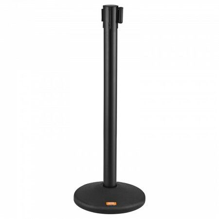 Crowd Control Stanchions 2-Pack Crowd Control Barriers w/ 6.5FT Black Retractable Belt Plastic Stanchion Queue Post Belt Barriers Line Divider Stanchion