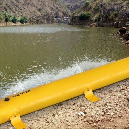 Flood Barrier 12 ft Length x 12 in Height Sandbag Alternative Water Barrier for Flooding with Great Waterproof Effect Reusable PVC Water Diversion Tubes