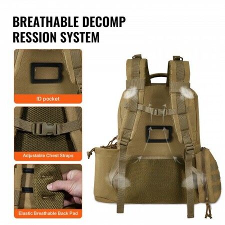 Tactical Range Backpack for 6 Pistols Gun Backpack Brown