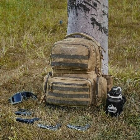 Tactical Range Backpack for 6 Pistols Gun Backpack Brown