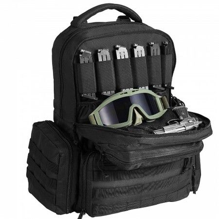 Tactical Range Backpack for 6 Pistols Gun Backpack Black