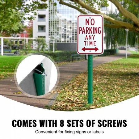 6FT U-Channel Sign Post 4Pack Green Heavy Duty Steel Fixed Fence Post Steel Fence U-Channel Sign for Garden Courtyard Farm or Traffic Intersection