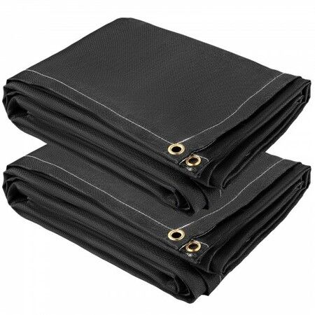 Fire Blankets 2 Pack Welding Blankets 6' x 10' Fire Suppression Blanket Flame Retardant Blanket Black Fire Emergency Blankets Fiberglass Fire Retardant