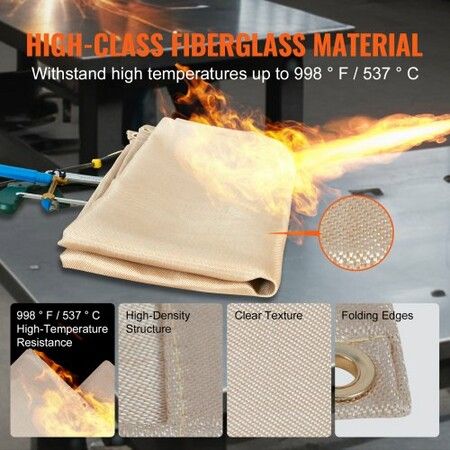 72"x96" Welding Blankets Heat Treated Fiberglass Welding Mat Cover 2 Pack