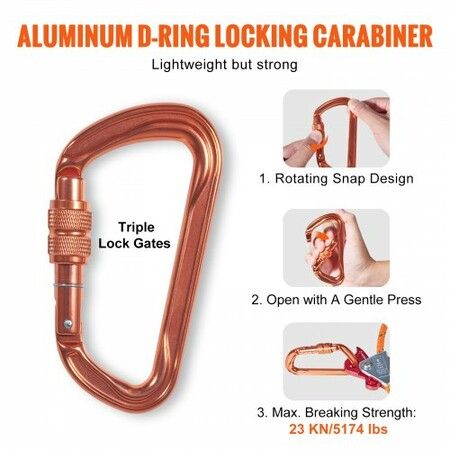 Steel Core flipline 1/2" x 8' Arborist Flipline Flip Line for Tree Climbing with Alloy Steel Snap Hook Aluminum Alloy Carabiner and Extra Tool Lanyard