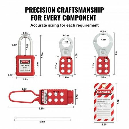 Electrical Lockout Tagout Kit 47 PCS Safety Loto Kit Includes Padlocks Hasps Tags Nylon Ties Plug Lockouts Circuit Breaker Lockouts and Carrying Bag