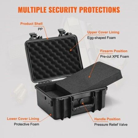 Hard Pistol Cases with Pre-cut PU Foam Lockable Pistol Case for 2 Pistol