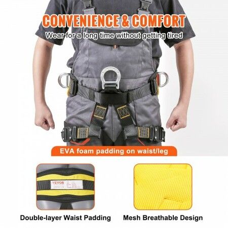 Half Body Safety Harness Tree Climbing Harness Padding on Waist Leg 340 lb