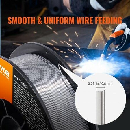 Flux Core Welding Wire E71T-GS 0.030-inch 10LBS Gasless Mild Steel MIG Welding Wire with Low Splatter for All Position Arc Welding and Outdoor Use