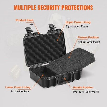 Hard Pistol Cases with Pre-cut PU Foam Lockable Pistol Case for 1 Pistol