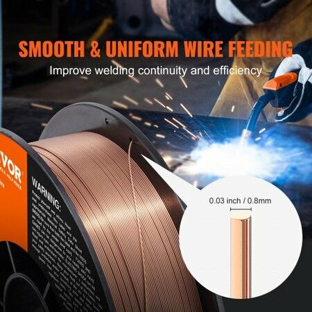 Solid MIG Welding Wire ER70S-6 0.030-inch 11LBS with Low Splatter and High Levels of Deoxidizers for All Position Gas Welding